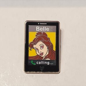 Disney Pin Trading Princess Belle Mobile Phone Hidden Mickey Pin 2014